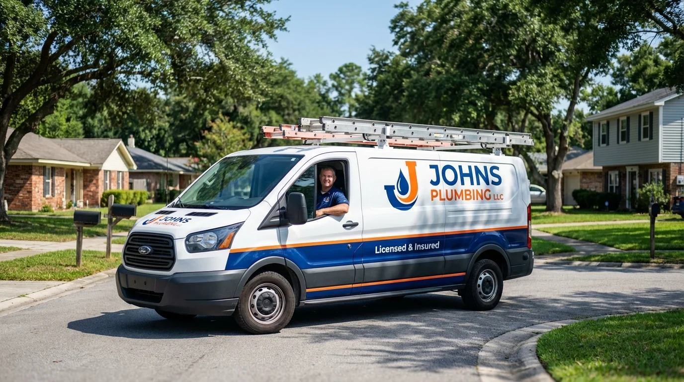 Johns Plumbing LLC service van in Pontiac, IL